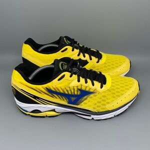 Mizuno Wave Rider 16 Yellow Blue Black Running Shoes Men's Sz 12